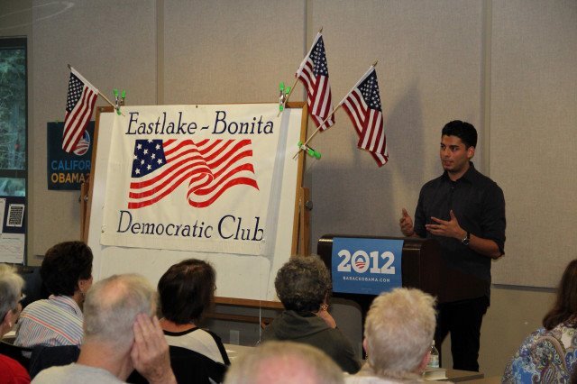 Ammar during his time as a community organizer for President Obama's campaign at the Eastlake-Bonita Democratic Club.